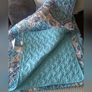 Mainstays Blue Boho Reversible Quilted Coverlet Bedspread